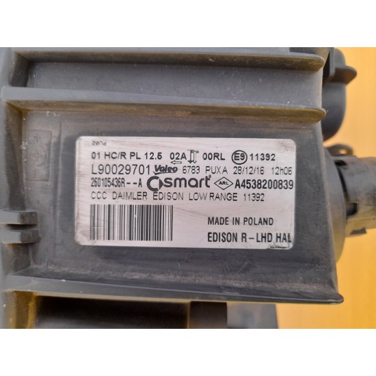 FAR DREAPTA SMART FORTWO 453 CU LED AN 2014-2019 FAR DREAPTA SMART FORTWO 453 CU LED AN 2014-2019