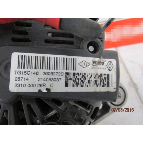 ALTERNATOR RENAULT CLIO 1.5 DIESEL AN 2009-2016 ALTERNATOR RENAULT CLIO 1.5 DIESEL AN 2009-2016
