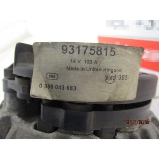 ALTERNATOR OPEL CORSA 1.2/1.4/1.6 BENZINA AN 2005-2011 ALTERNATOR OPEL CORSA 1.2/1.4/1.6 BENZINA AN 2005-2011
